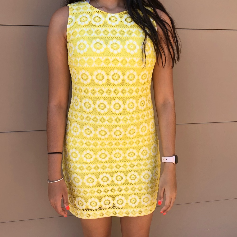 Tommy Hilfiger Yellow Sheath Dress Sz 6